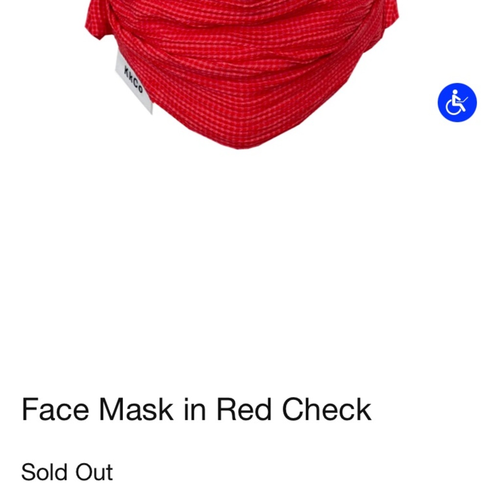 KkCo Studio Face Mask Red Check - Picture 3 of 5